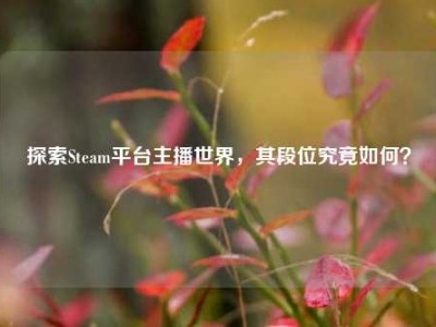 探索Steam平台主播世界，其段位究竟如何？