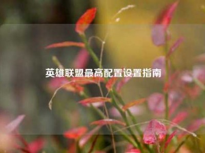 英雄联盟最高配置设置指南