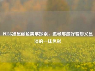 PUBG准星颜色美学探索，追寻那更好看却又显淡的一抹色彩