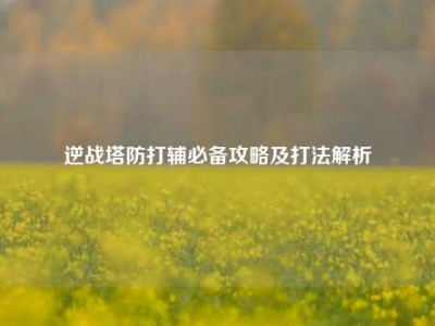 逆战塔防打辅必备攻略及打法解析
