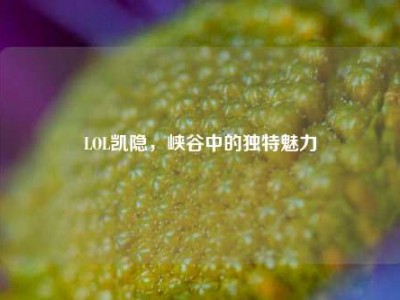 LOL凯隐，峡谷中的独特魅力