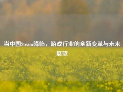 当中国Steam降临，游戏行业的全新变革与未来展望