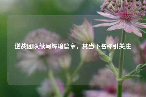 逆战团队续写辉煌篇章，其当下名称引关注