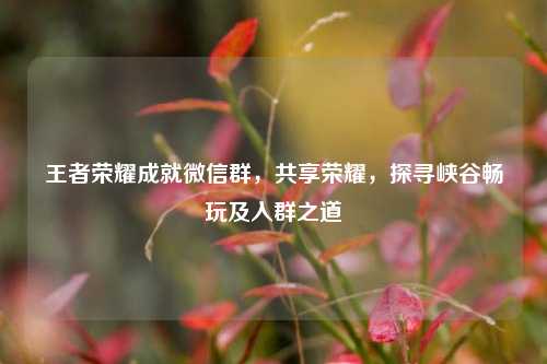 王者荣耀成就微信群，共享荣耀，探寻峡谷畅玩及入群之道
