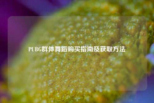 PUBG群体舞蹈购买指南及获取